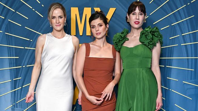 Gemma Burgess, Emily Bader and Meredith Glynn attend the London Screening of Amazon Original series ‘My Lady Jane’ ahead of its launch on Prime Video on June 27. Picture: Kate Green/Getty Images