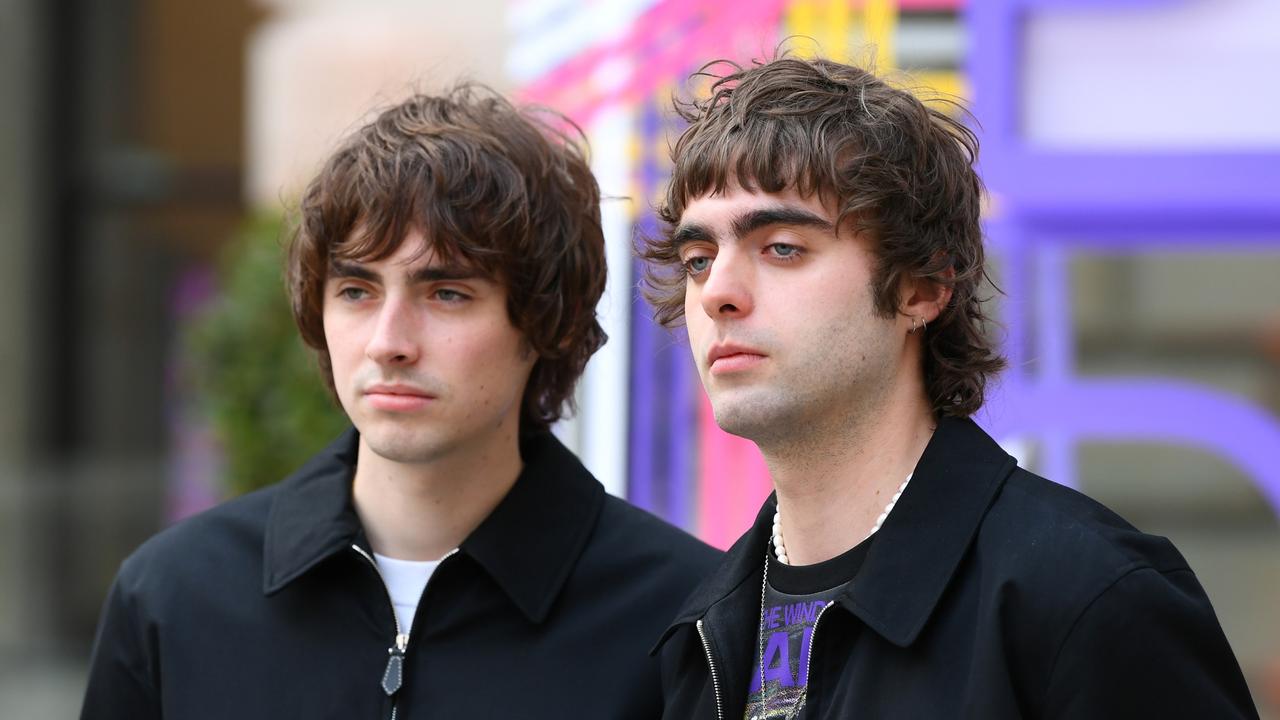 Gene and Lennon Gallagher looked the spitting image of their rock star dad Liam. (Photo by Joe Maher/Getty Images)