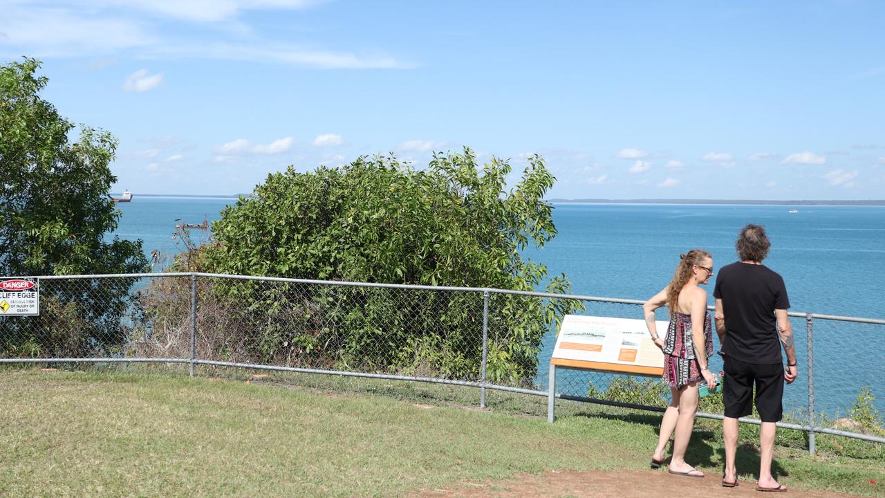 The scene of two falls from cliffs on the Esplanade. Picture: Glenn Campbell