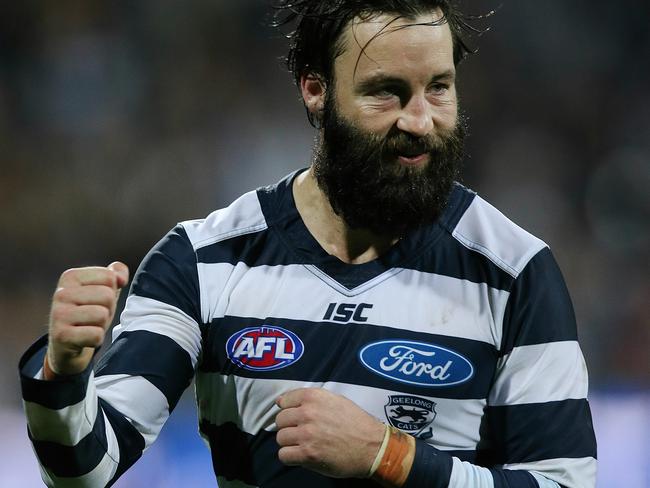 Jimmy Bartel has had an outstanding season but is out of contract at the end of this year. Picture: Wayne Ludbey