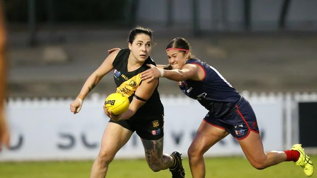 Glenelg SANFLW player Jessica Bates. Picture: Cory Sutton