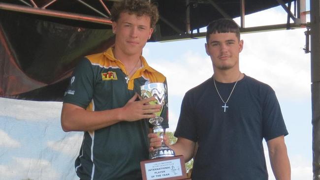 Ryan McCann (left) and Jacob Tinsley at Logan Brothers awards.