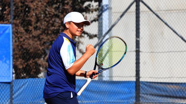 April 16: Benjamin Pinkus (VIC) during the 2024 12U and 14U Australian Claycourt Championships at Tennis World in Lyneham, Canberra on Tuesday, April 16, 2024. Photo by TENNIS AUSTRALIA/ ANASTASIA KACHALKOVA