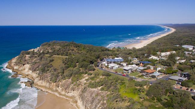 An aerial view of Point Lookout on North Stradbroke Island. Photo Supplied