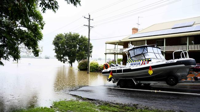 A Marine Rescue boat ready for launch at Windsor in western Sydney. Picture: Darren Leigh Roberts