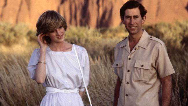 Princess Diana and Charles at Uluru during their six-week tour of Australia in 1983. Picture: Getty Images