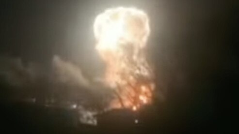 A Ukrainian attack on the Crimean port town of Feodosia on Tuesday killed one person and injured two others, the governor of the Russian-annexed territory said. Picture: Sky News