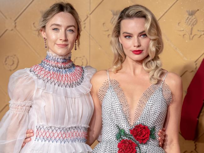 Saoirse Ronan and Robbie posed together on the red carpet. Picture: Chris J Ratcliffe/Getty Images