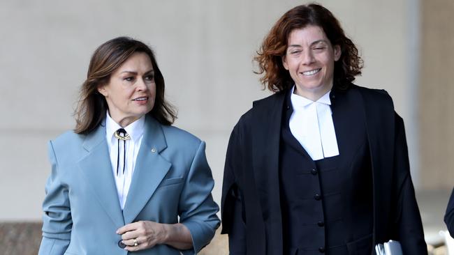 Lisa Wilkinson and her legal counsel Sue Chrysanthou SC. Picture: NCA NewsWire / Damian Shaw