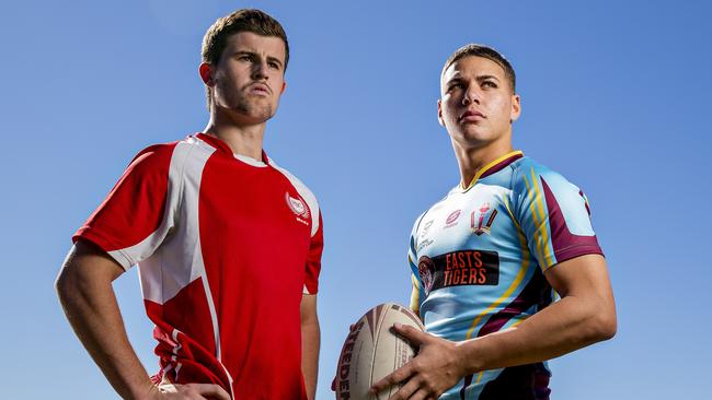 Toby Sexton (left) and Reece Walsh were schoolboy stars. Picture: Jerad Williams