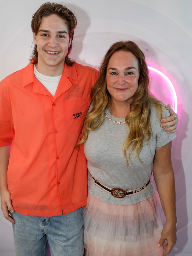 Kate Langbroek and her son Lewis. Picture: Karon Photography