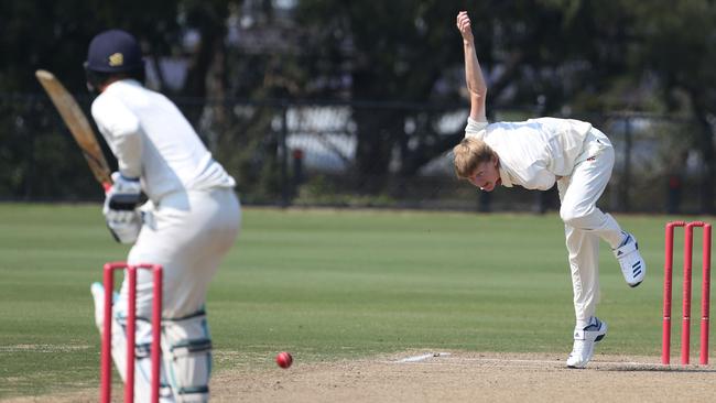 Max Birthisel bends his back for Footscray last season. Picture: Stuart Milligan