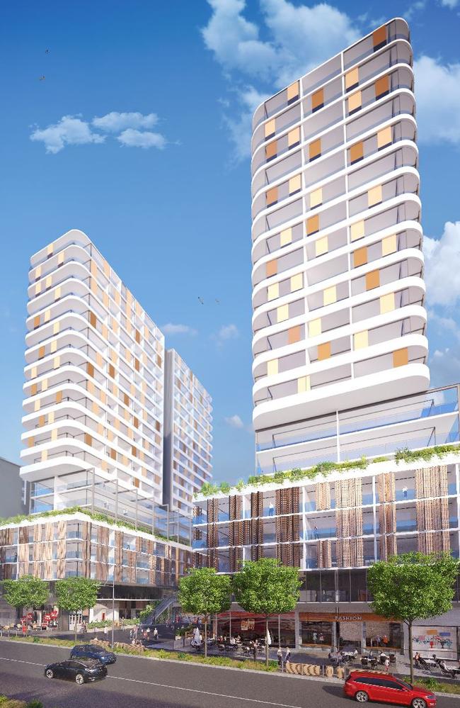 Towers of up to twenty storeys are proposed on the Dunmore St site.