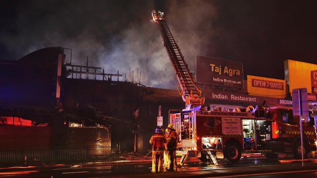 Fire has destroyed the Dakota nightclub in Ringwood overnight. Picture: Hamish Blair