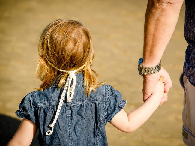 RendezView. Little girl holding a male's hand. This could be her father, or a pedophile. Paedophile.