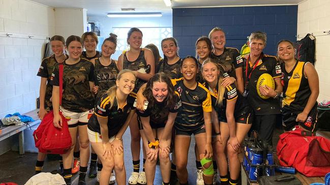 Some happy Tweed Coast Northern Rivers Tigers after their good win at Yeronga yesterday