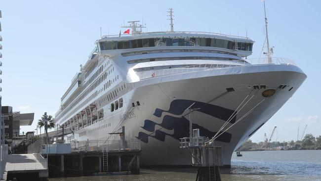 The Sea Princess docked at Brisbane this morning. Picture: Mark Cranitch