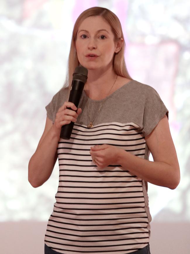 Camden Liberal Mayor Lara Symkowiak at an Outer Sydney Orbital Macarthur Action group forum. Picture: Carmela Roche