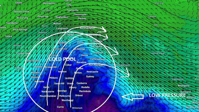 Online forecasters have predicted a cold change would hit Queensland next week. Picture: Facebook