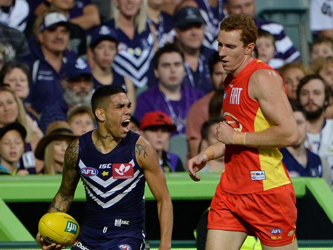 Fremantle has to go all the way to Perth Stadium for its away clash with the Gold Coast Suns. Picture: Daniel Wilkins