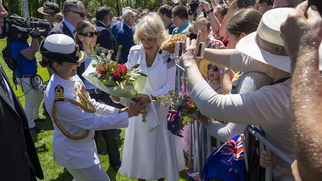 Queen Camilla outside the Memorial. Picture: Gary Ramage