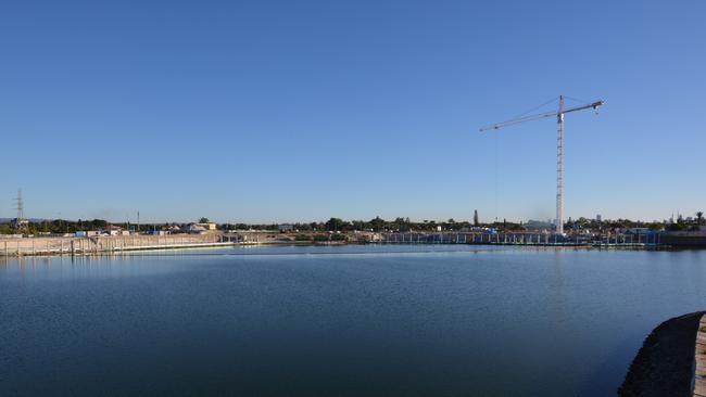 Cranes up at Sunland's The Lanes site at Clear Island Waters on the Gold Coast. Picture: Sunland Group