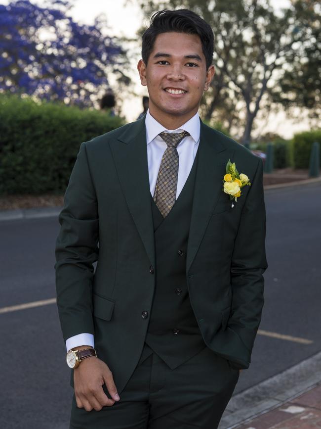 Karl Tabifranca at Centenary Heights State High School formal at Picnic Point, Friday, November 20, 2020. Picture: Kevin Farmer