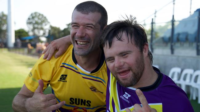 Fernando Amato Pissini and Michael Sedgwick at Sunshine Coast Stadium on Sunday, February 12, 2023. Picture: Katrina Lezaic