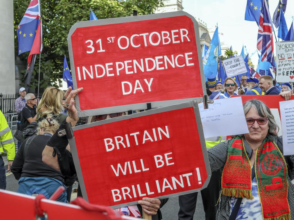 Brits are as divided on Brexit. Picture: Vudi Xhymshiti/AP