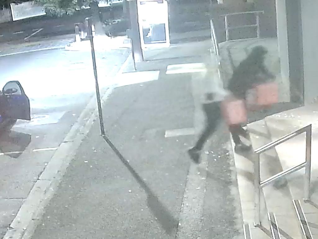 CCTV showed two men allegedly setting it alight.