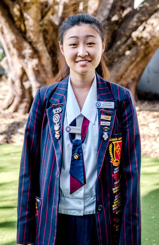 Olive Chen, Brisbane State High School school captain.