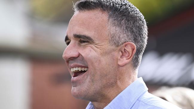 SA Premier Peter Malinauskas speaks to media with Labor's Claire Clutterham, new member for Sturt flanked by  Minister Don Farrell and Senator Marielle Smith at FIX Specialty Coffee cafe at College Park .Sunday,May,4,2025.Picture Mark Brake