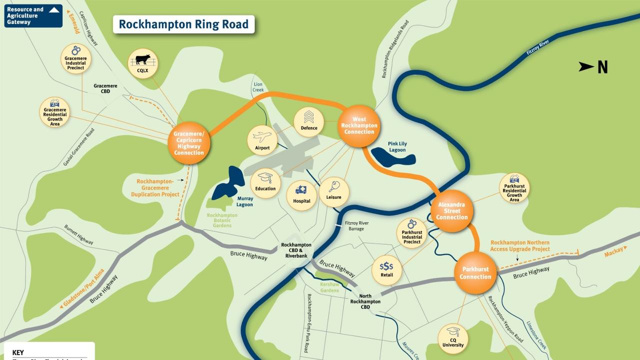 CONCEPT MAP: The $1 billion Rockhampton Ring Road will include the construction of a new bridge across the Fitzroy River.