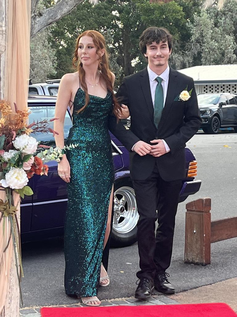 Emmison Collins and Kyle Dart arrive at the Hervey Bay State High School formal.