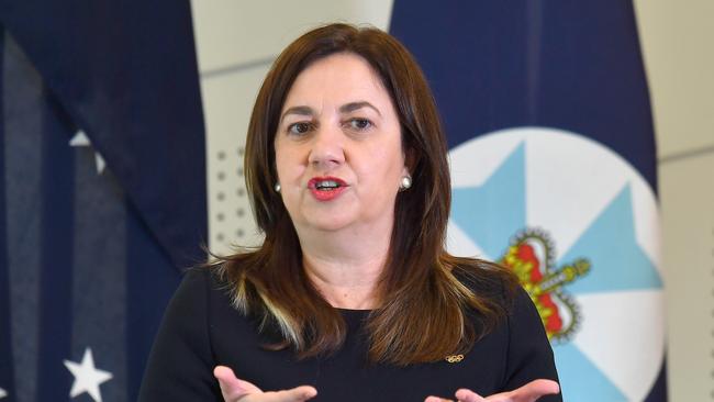 Queensland Premier Annastacia Palaszczuk has urged people to get vaccinated to avoid infections when borders are relaxed in the coming months. Picture: NCA NewsWire / John Gass