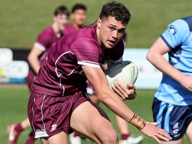 Queesnland fullback Mason Barber in action at the 2024 U18 ASSRL National Championships in Coffs Harbour. Picture: Darrell Nash/NashysPix