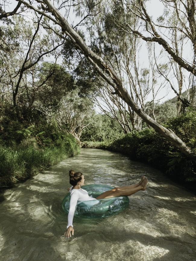 Floating along Eli Creek