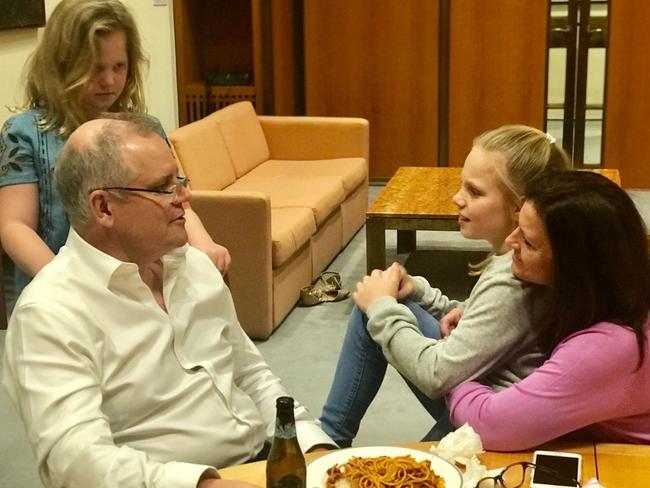 Scott Morrison with his family.