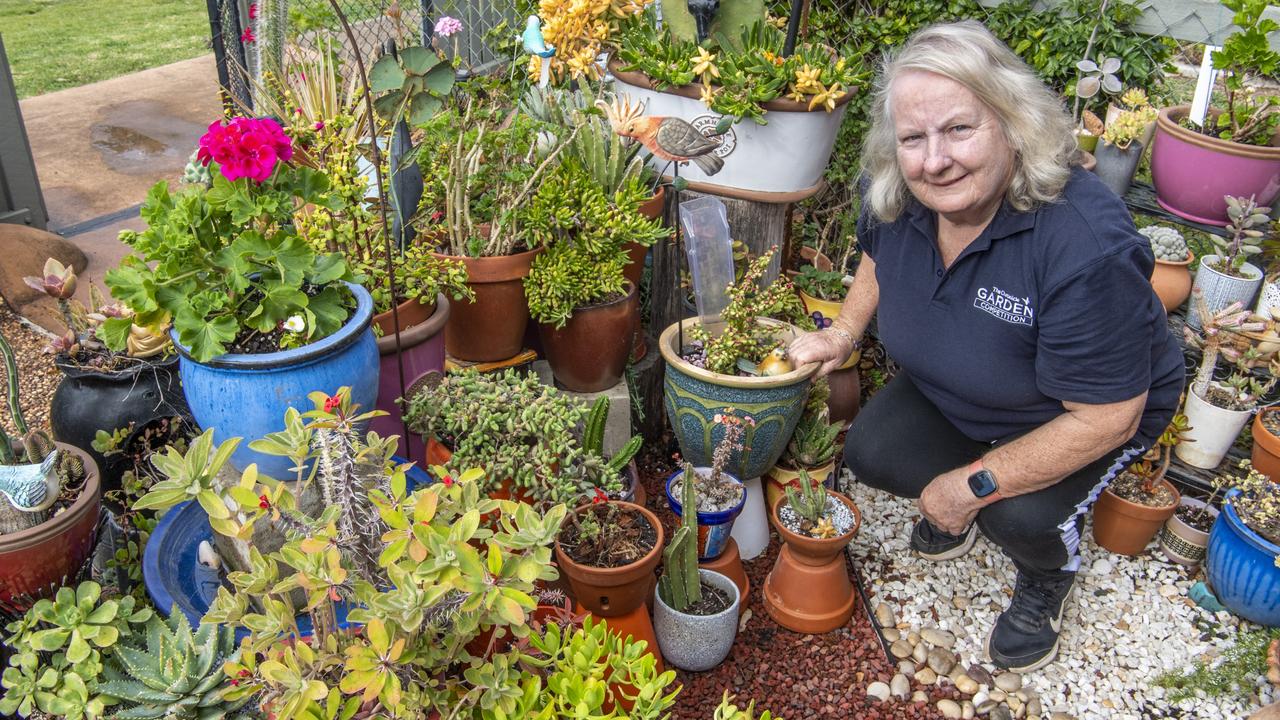 Sandra Norris raises money for charity through her plant sales from garden cuttings. Picture: Nev Madsen.