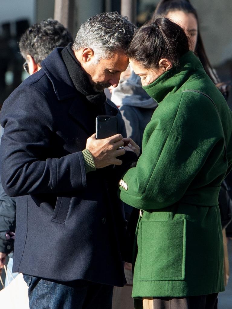 Love birds Erica Packer and Enrique Martinez walk in the streets of Paris. Picture: Backgrid