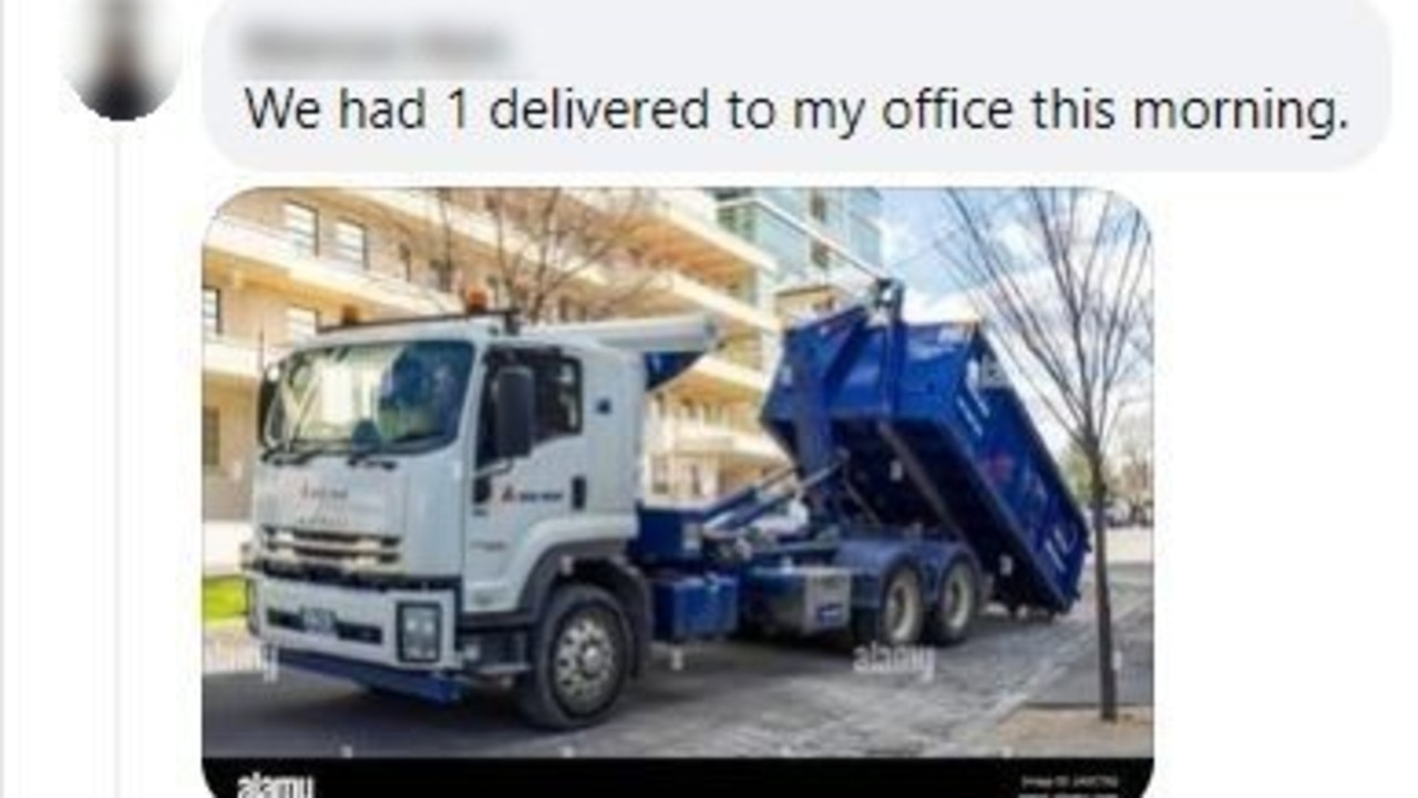 Commenters on social media likened the Cybertruck to a skip bin. Picture: Facebook