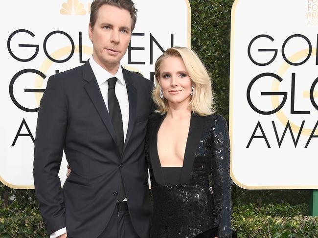 Dax Shepard and Kristen Bell attend the 74th Annual Golden Globe Awards.