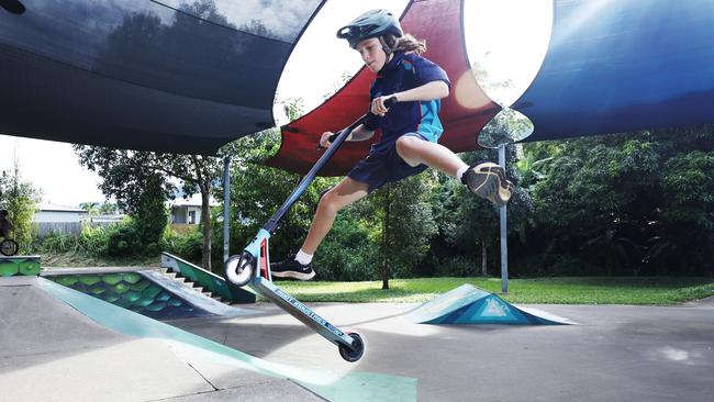 The Redlynch skate park is set for a makeover, with Cairns Regional Council calling for submissions to improve the popular recreational facility. Regular Redlynch skate park user Jack Smith. Picture: Brendan Radke