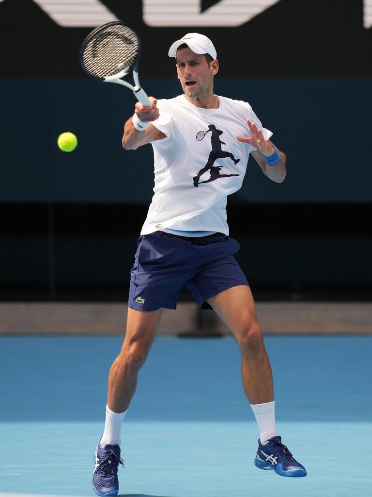 He trained in secret at Melbourne Park. Photo: Scott Barbour/TENNIS AUSTRALIA