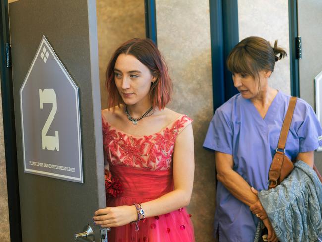 Saoirse Ronan (left) and Laurie Metcalf in a scene from movie Lady Bird. Picture: Merie Wallace/A24 via AP