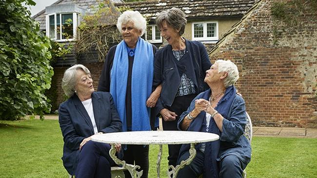 Judi Dench, Maggie Smith, Eileen Atkins, and Joan Plowright in Tea with the Dames in 2018.