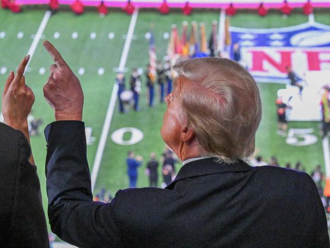 US President Donald Trump and Ivanka Trump (L) watch the pre-game show  before Super Bowl LIX between the Kansas City Chiefs and the Philadelphia Eagles at Caesars Superdome in New Orleans, Louisiana, February 9, 2025. (Photo by ROBERTO SCHMIDT / AFP)