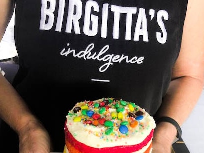 Birgitta’s rainbow cakes are for sale at the Kings Cross Markets. Picture: Supplied