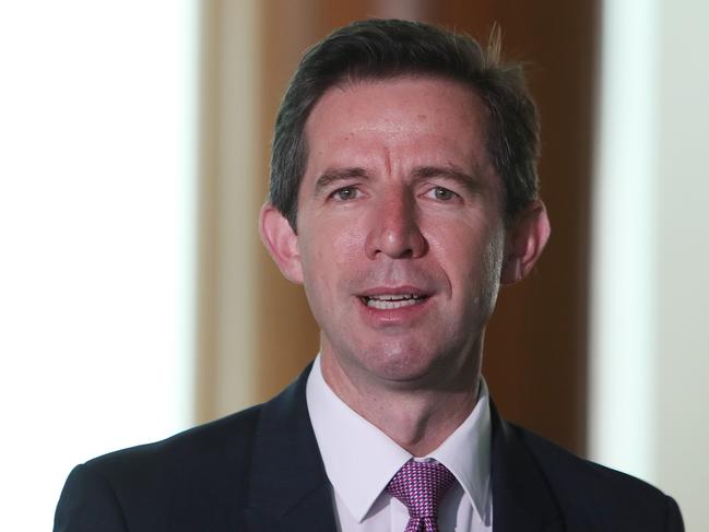 Minister for Trade Senator Simon Birmingham at Parliament House in Canberra. Picture Kym Smith