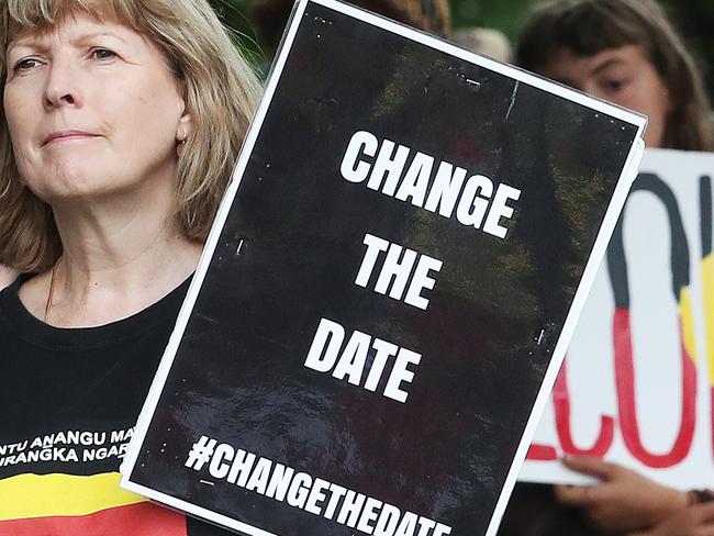 Change the Date/Invasion Day Rally on parliament lawns Hobart.  Picture: Nikki Davis-Jones